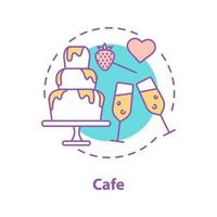 ícone de conceito de data de café. casal apaixonado passatempo. ilustração de linha fina de idéia de relacionamentos românticos. desenho de contorno isolado de vetor