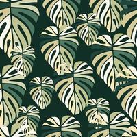 padrão sem emenda de folhas tropicais. fundo de folha de monstera. vetor