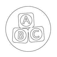 Ícone de bloco de tijolo de brinquedo de bebê ABC vetor