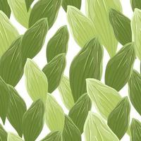 padrão sem emenda de folhagem botânica com ornamento de folha verde abstrato. cenário isolado com fundo branco. vetor