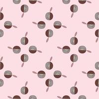 padrão sem emenda de doodle simples com elementos de maçãs. doodle formas de frutas em fundo rosa claro. vetor