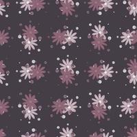 padrão sem emenda de botânica em tons pastel roxos com estampa de flores doodle. ornamento natural ditsy. estilo simples. vetor