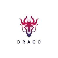 ilustração do logotipo do dragão, estilo gradiente simples vetor
