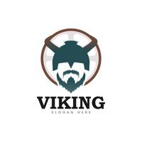 capacete, ilustração simples do logotipo viking, design premium. vetor