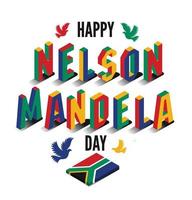 ilustração vetorial para feliz dia internacional de nelson mandela. vetor