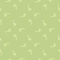 padrão animal sem costura abstrato com estampa de girafas de safári. fundo verde claro. cenário engraçado infantil. vetor