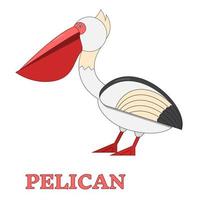 ícone linear plano pelicano vetor