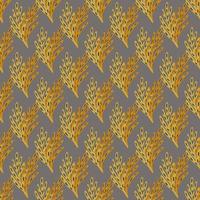 padrão sem emenda de outono com silhuetas de galhos de folha laranja botânica flora. fundo cinza. design simples. vetor