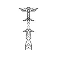 poste elétrico de alta tensão. símbolo de linha de energia. ícone de torre de linha de energia elétrica. vetor