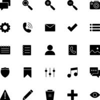 ícones da interface do usuário em estilo sólido para qualquer finalidade perfeita para apresentação de aplicativos móveis do site vetor