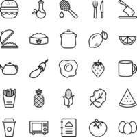 ícones de comida em estilo de linha para qualquer finalidade perfeita para apresentação de aplicativos móveis do site vetor