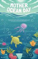 cartaz do dia da mãe do oceano vetor