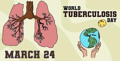 dia mundial da doença mortal. tuberculose tem cura vetor