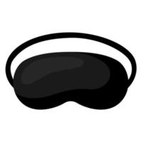 máscara de dormir cor preta sobre fundo branco. máscara facial para dormir humano isolado em estilo simples vetor