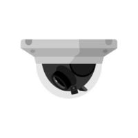 câmera de cctv curta preta em pano de fundo branco. vigilância de equipamentos para proteção, segurança e observação em design plano de estilo. vetor