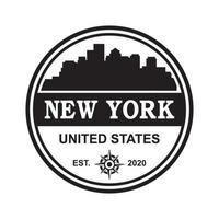 vetor de silhueta de skyline de nova york, logotipo da américa