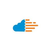 logotipo de seta em nuvem, logotipo de tecnologia em nuvem vetor