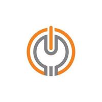 logotipo do serviço de energia, logotipo do botão de reparo vetor