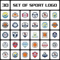 um conjunto de logotipo esportivo, um conjunto de logotipo de bola vetor