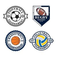 um conjunto de vetores de campeonato, um conjunto de logotipo esportivo