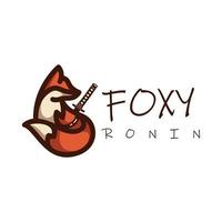 gráfico de ilustração vetorial de fox ronin, bom para design de logotipo vetor