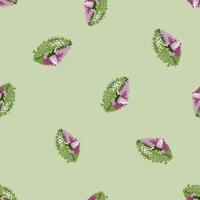 padrão sem emenda lola rosa salada sobre fundo verde pastel. ornamento abstrato com alface. vetor