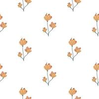 sem costura padrão floral com ornamento de flor abstrata doodle laranja. cenário de natureza isolado. vetor