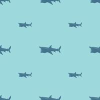 padrão sem emenda de tubarão-frade em estilo escandinavo. fundo de animais marinhos. ilustração vetorial para têxteis engraçados de crianças. vetor