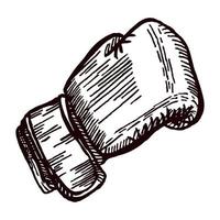 luvas de boxe batendo o esboço isolado. equipamento esportivo para boxe em estilo desenhado à mão. vetor