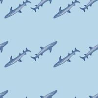 padrão sem emenda de tubarão de recife em estilo escandinavo. fundo de animais marinhos. ilustração vetorial para têxteis engraçados de crianças. vetor