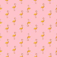padrão sem emenda de zoo trópico abstrato com ornamento de flamingo desenhado à mão laranja. fundo rosa. vetor