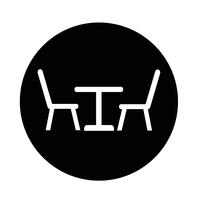 Mesa com ícone de cadeiras vetor