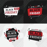 banner de venda de sexta-feira negra design incrível vermelho e preto vetor