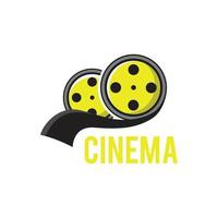 conceito de design moderno de logotipo de cinema vetor