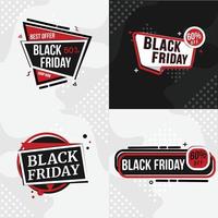 banner de venda de sexta-feira negra design incrível vermelho e preto vetor
