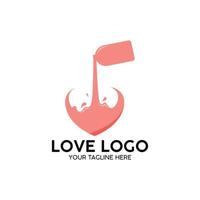 amo logotipo rosa design de conceito moderno vetor