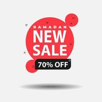 conjunto de banners de venda do ramadã, desconto e melhor oferta de etiqueta, etiqueta ou adesivo definido por ocasião do ramadan kareem vetor