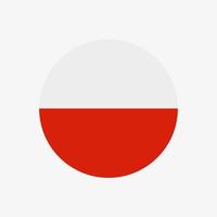 redondo ícone de vetor bandeira polonesa isolado no fundo branco. a bandeira da polônia em um círculo.