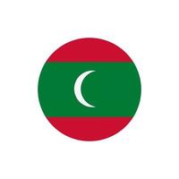 redondo ícone de vetor de bandeira das Maldivas isolado no fundo branco. a bandeira das maldivas em um círculo