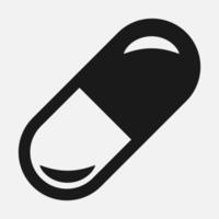 ícone de vetor de pílula isolado no fundo branco. sinal de cápsula de comprimido