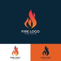 design de logotipo ou ícone de fogo moderno. ilustração vetorial vetor