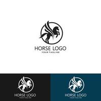 ícones lineares vetoriais e elementos de design de logotipo - vetor de cavalo