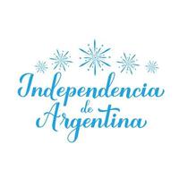 argentina dia da independência letras de mão de caligrafia em língua espanhola. feriado nacional comemorado em 9 de julho modelo vetorial para pôster de tipografia, banner, cartão de felicitações, panfleto vetor