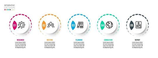 infográfico modelo conceito de negócio com passo. vetor