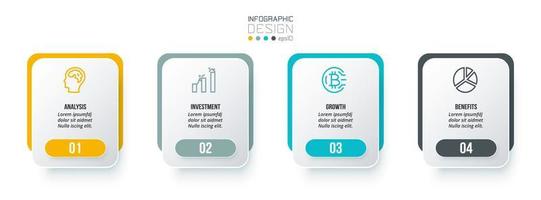 infográfico modelo conceito de negócio com passo. vetor