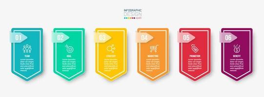 infográfico modelo conceito de negócio com passo. vetor