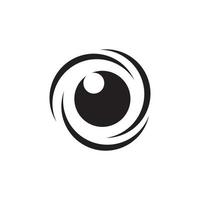 design de logotipo preto de olho de forma geométrica, ilustração de ícone de símbolo gráfico vetorial ideia criativa vetor
