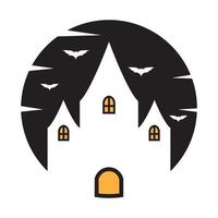noite em casa helloween logotipo símbolo vetor ícone ilustração design gráfico