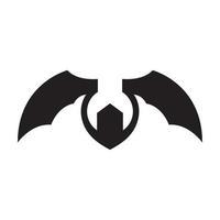 chave inglesa com design de logotipo de asas de morcego, ideia criativa de ilustração de ícone de símbolo gráfico vetorial
