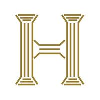 letra h com design de logotipo de lei de justiça, ideia criativa de ilustração de ícone de símbolo gráfico vetorial vetor